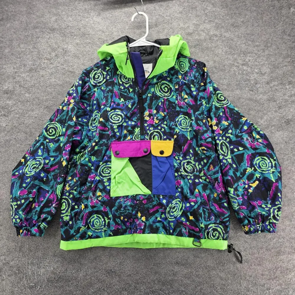 Obermeyer Jacket Unisex Kids M Multicolor Hooded Ski Colorblock Insulated
